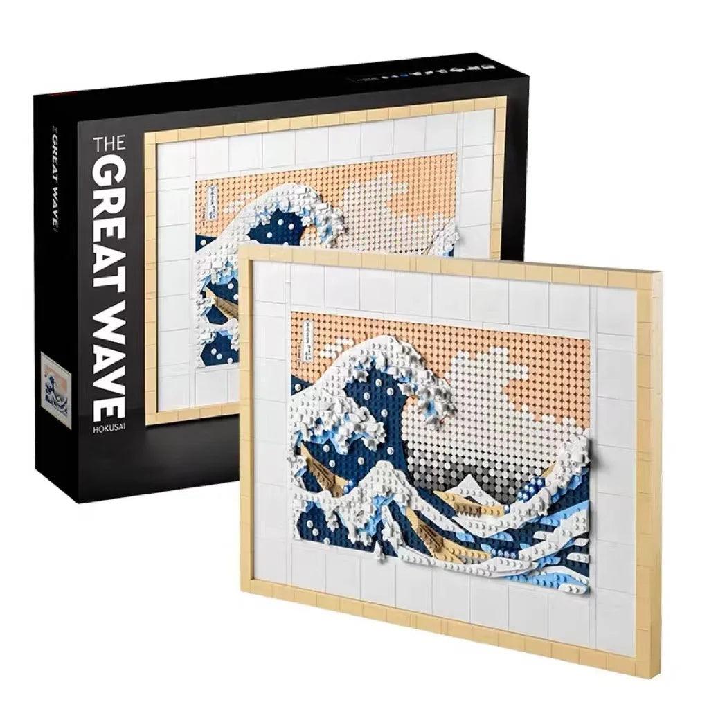 31208 Compatible Hokusai The Great Wave Starry Night Building Blocks - ACO Marketplace