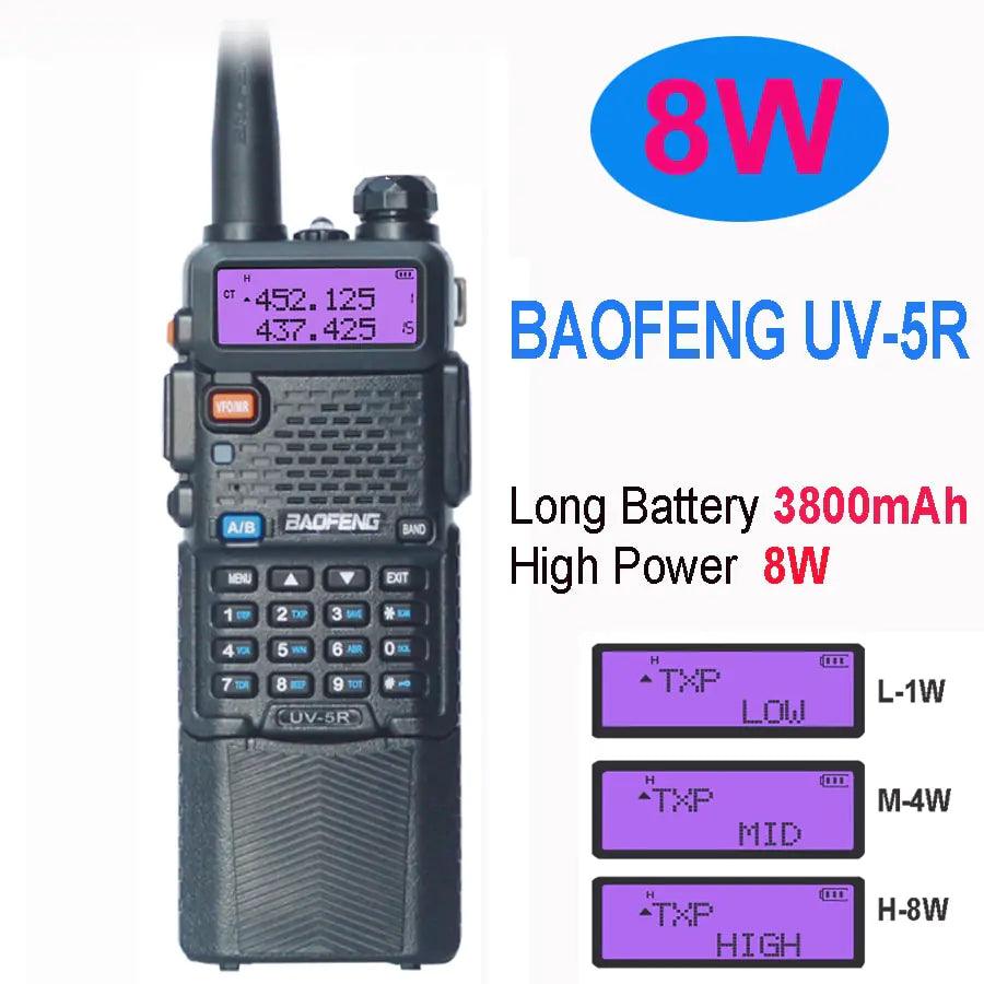 Baofeng UV-5R 3800mAh Big Battery 8W Walkie Talkie - ACO Marketplace