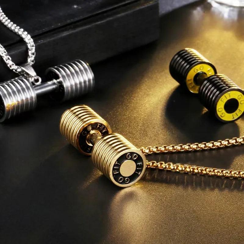 Barbell Dumbbell Gym Necklace Fitness Jewelry - ACO Marketplace