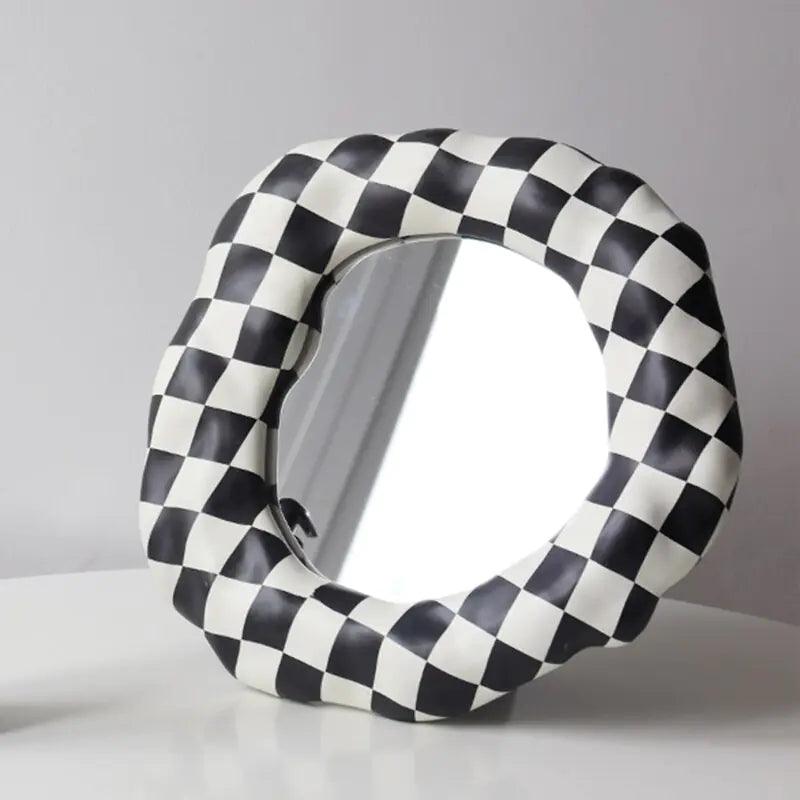 Black & White Checkerboard Vanity Mirror - ACO Marketplace