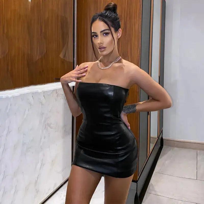 Chic Faux Leather Dress - ACO Marketplace