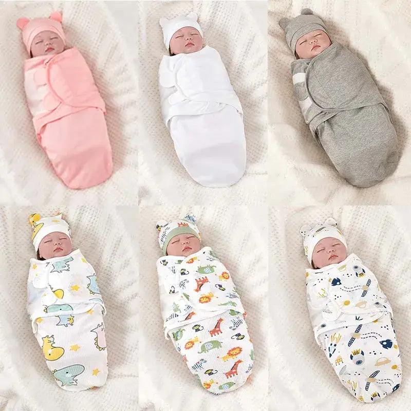 Cotton Baby Swaddle Blanket With Hat - ACO Marketplace