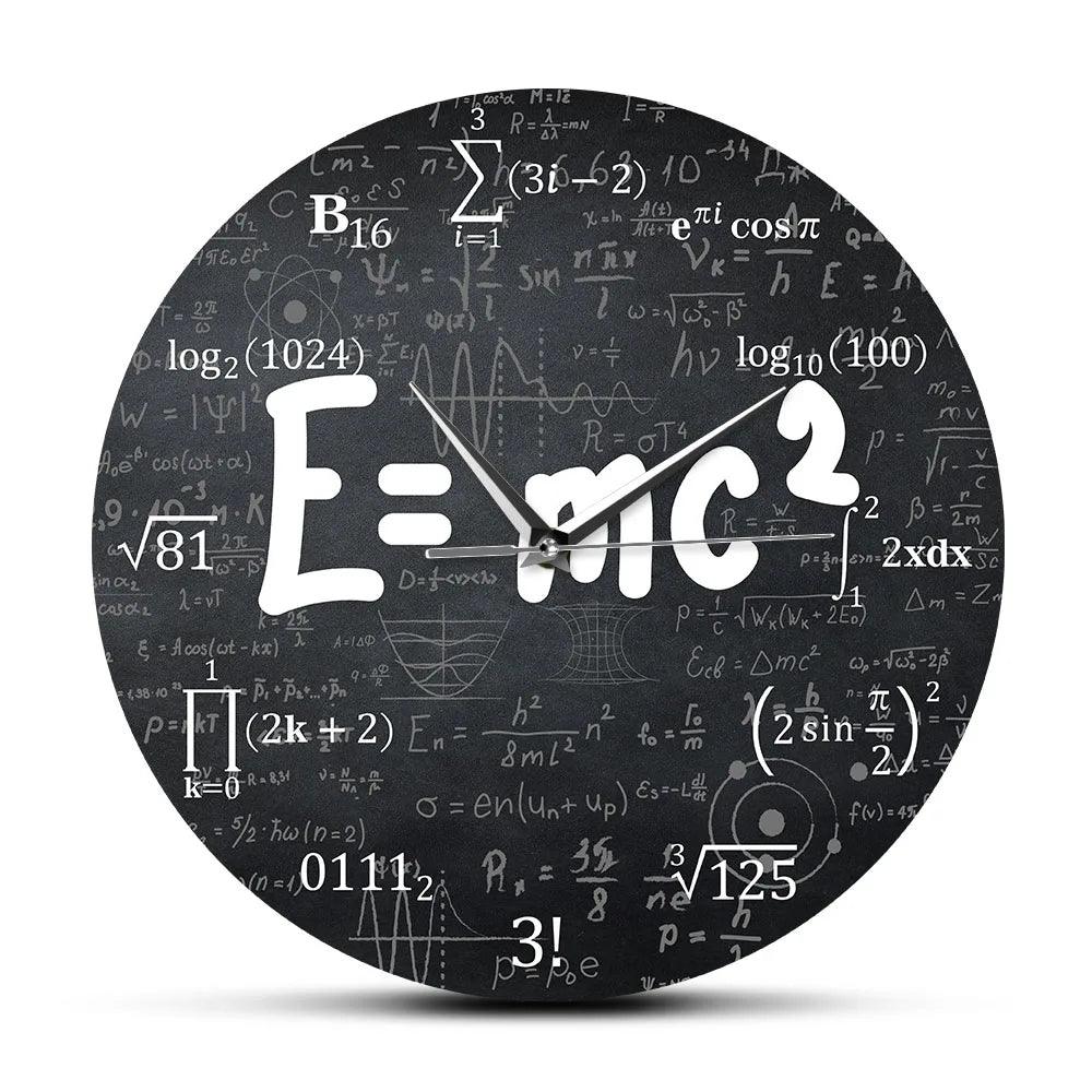 E=mc2 Math Formula Geek Wall Clock - ACO Marketplace