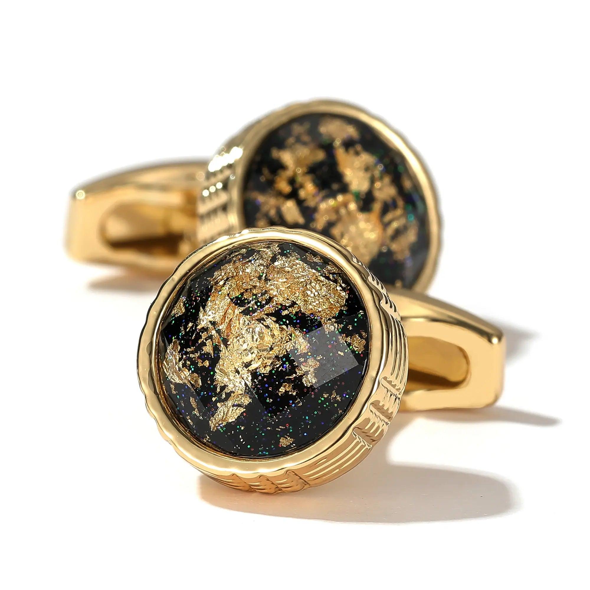 Gold Personalized Round Cufflinks For Men - ACO Marketplace