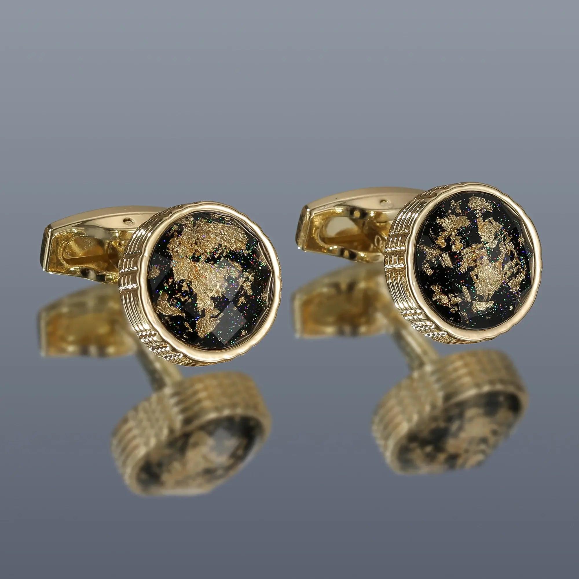 Gold Personalized Round Cufflinks For Men - ACO Marketplace