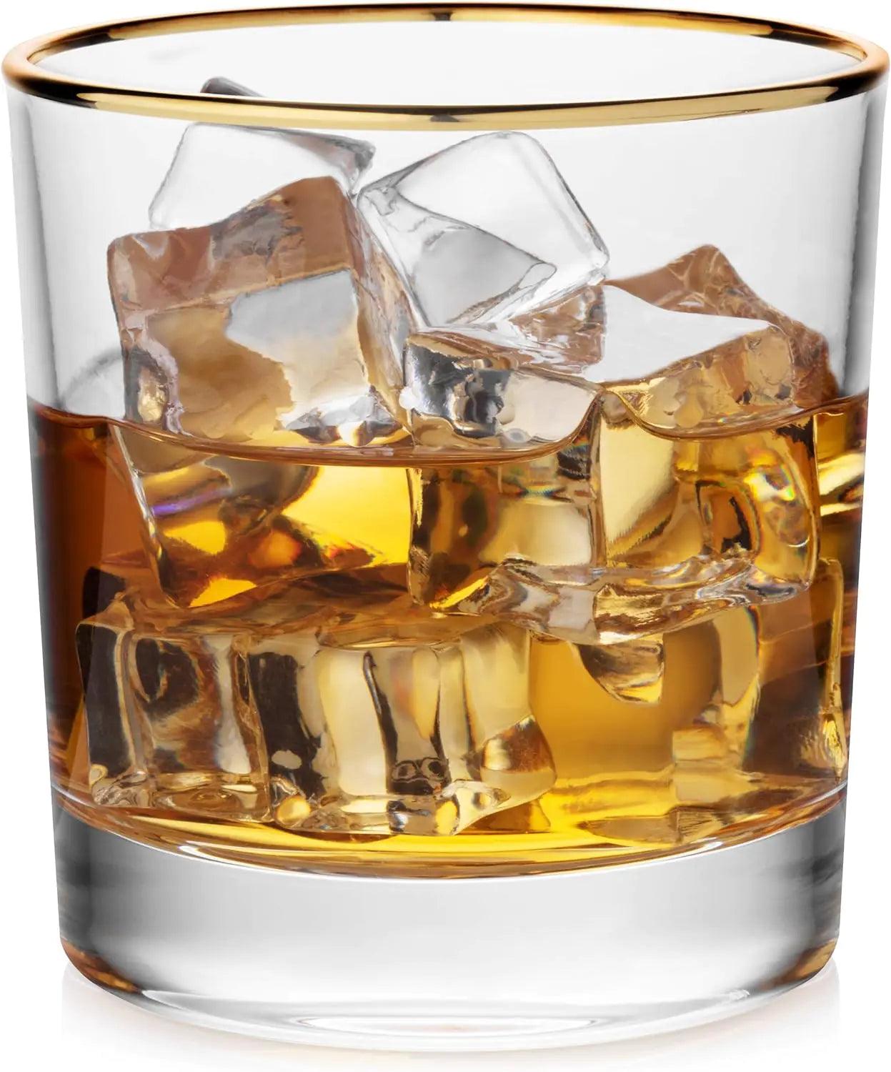 Gold-Rimmed Whiskey Tumblers Set Of 4 - ACO Marketplace