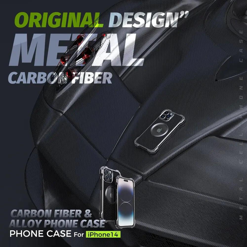 Heavy Duty Metal Carbon Fiber Phone Case For Iphone 12 13 14 15 Pro Max - ACO Marketplace