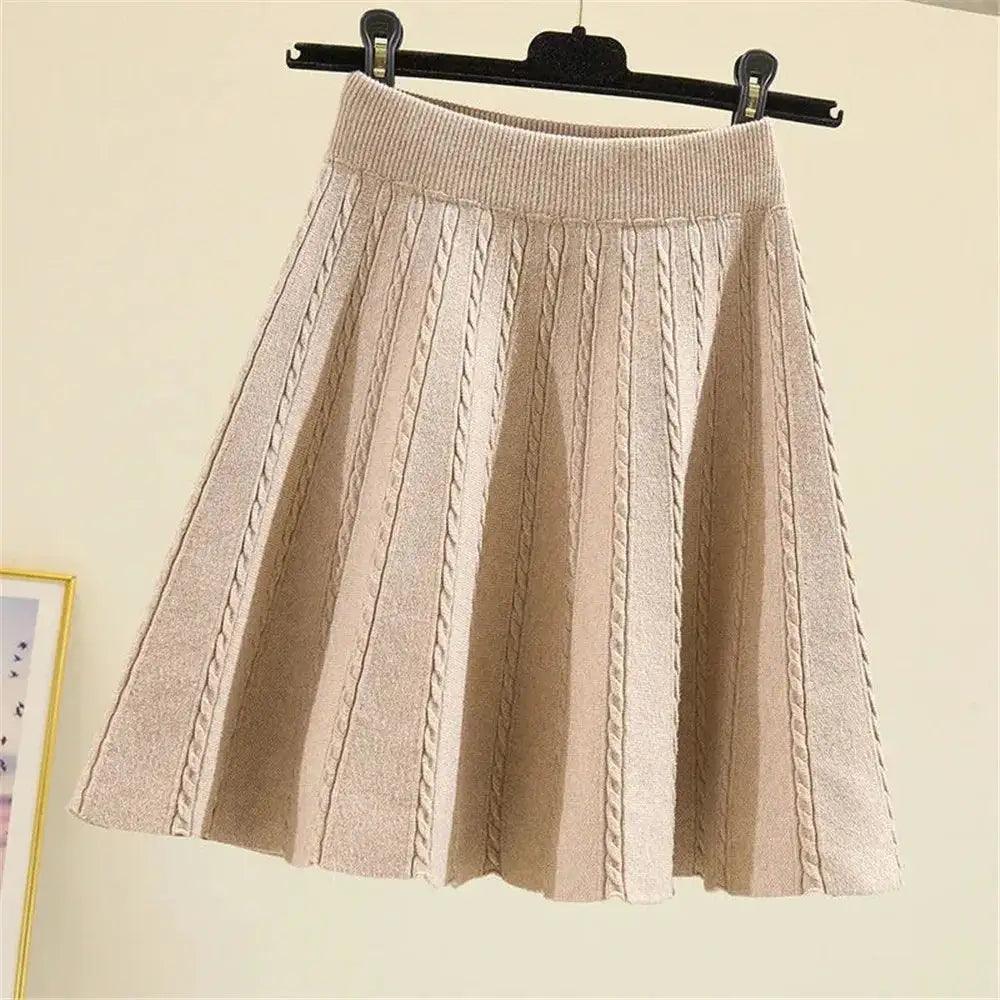 High Waist Sweater Pleated Mini Skirt - ACO Marketplace