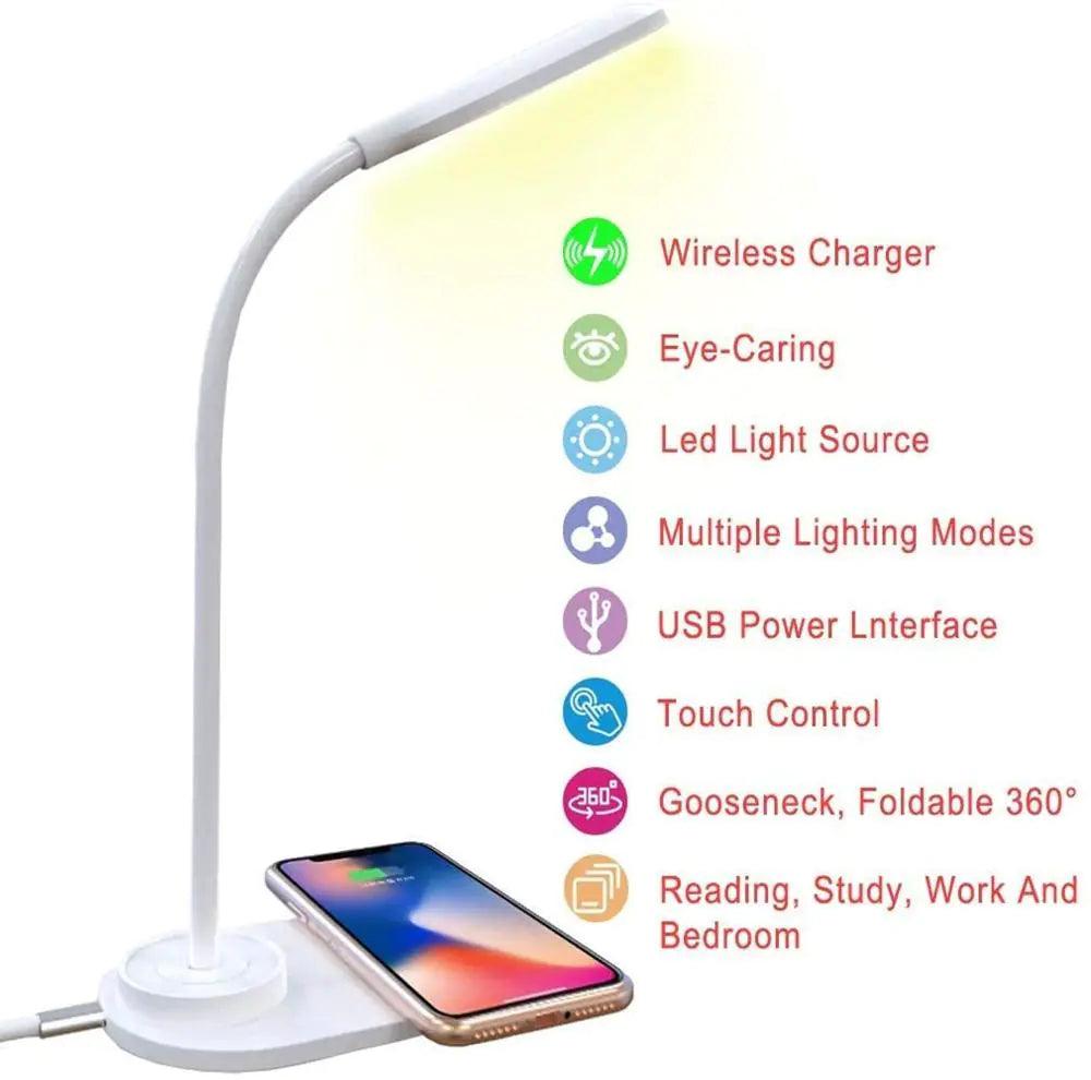 LED Desk Lamp with Wireless Charger - ACO Marketplace
