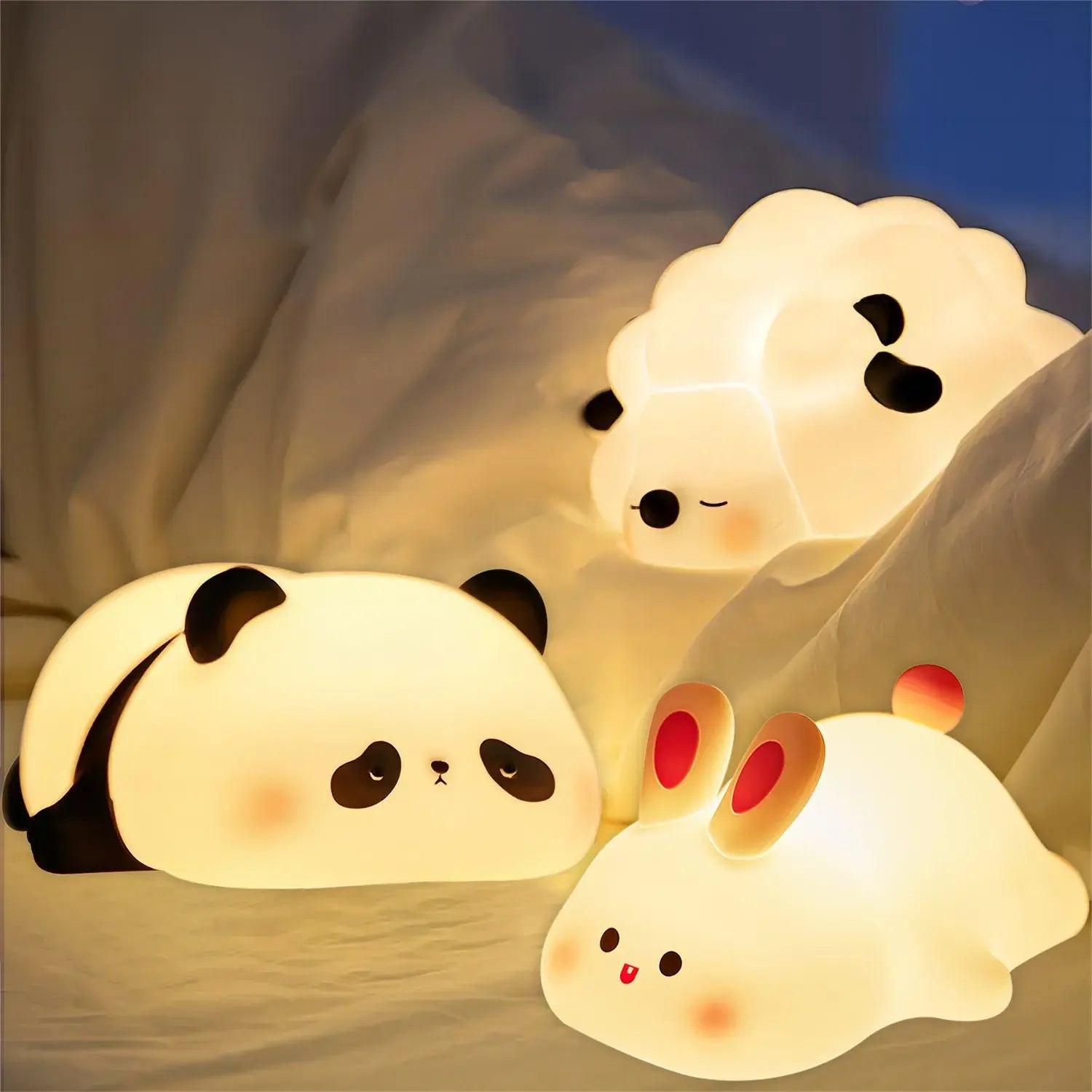 LED Night Lights Cute Sheep Panda Rabbit Silicone Lamp - ACO Marketplace