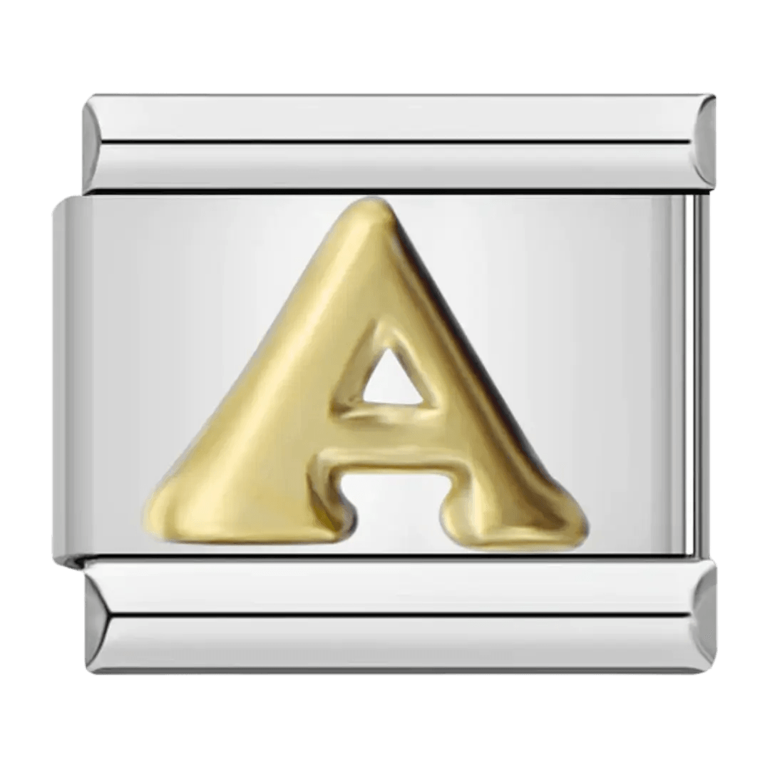Letter (A) Square Bead Charm Links - ACO Marketplace