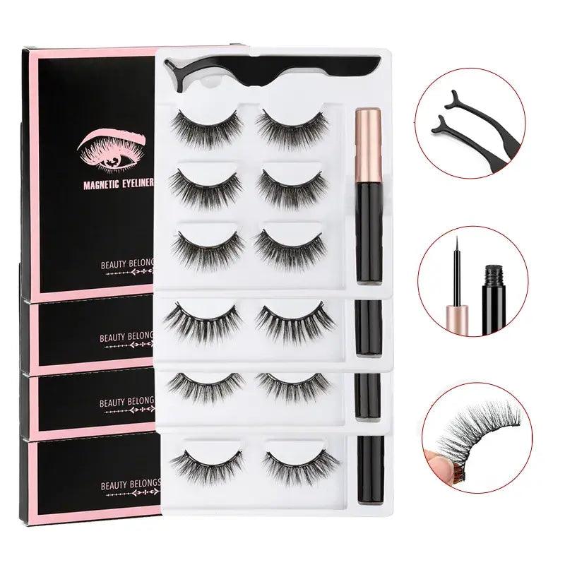 Magnetic Eyelashes Set with Waterproof Eyeliner and Tweezer - ACO Marketplace