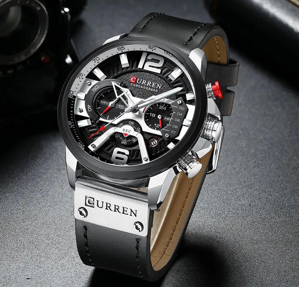 Military Leather Chronograph Wristwatch - ACO Marketplace