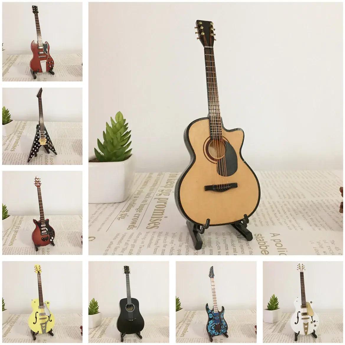 Miniature Wooden Acoustic Electric Guitar Toy Ornament - ACO Marketplace