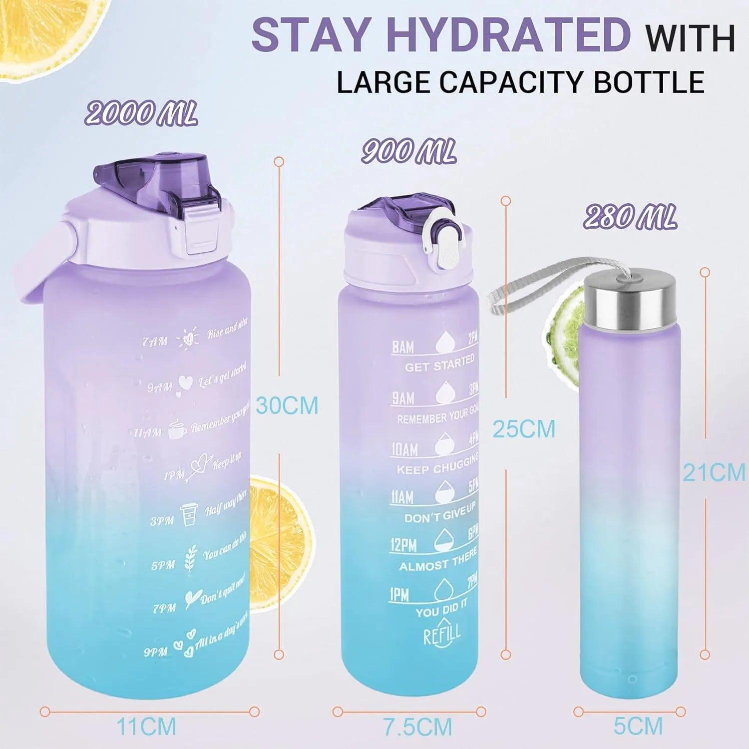 Motivational Water Bottle Set Of 3 - ACO Marketplace