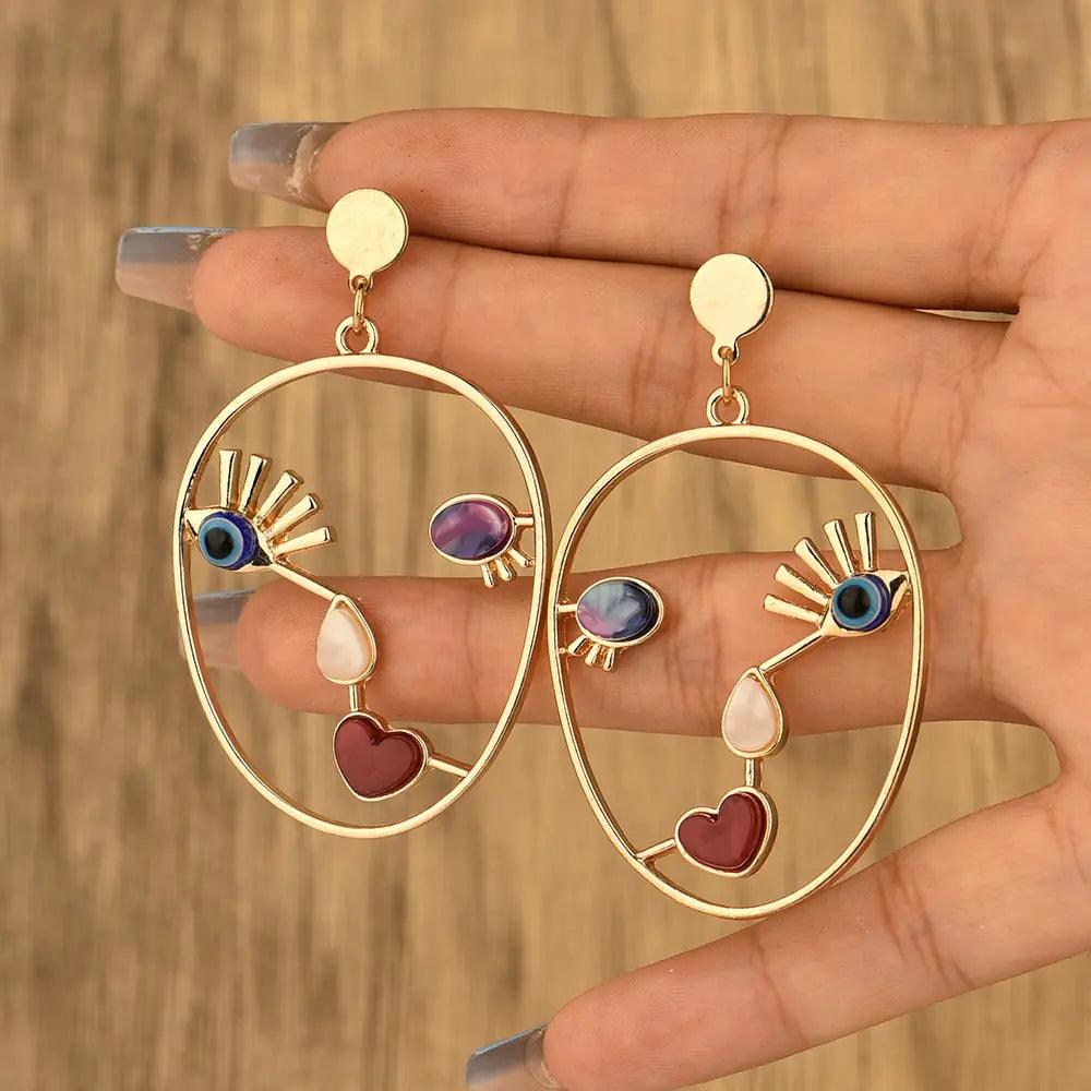 Punk Abstract Human Face Earrings - ACO Marketplace