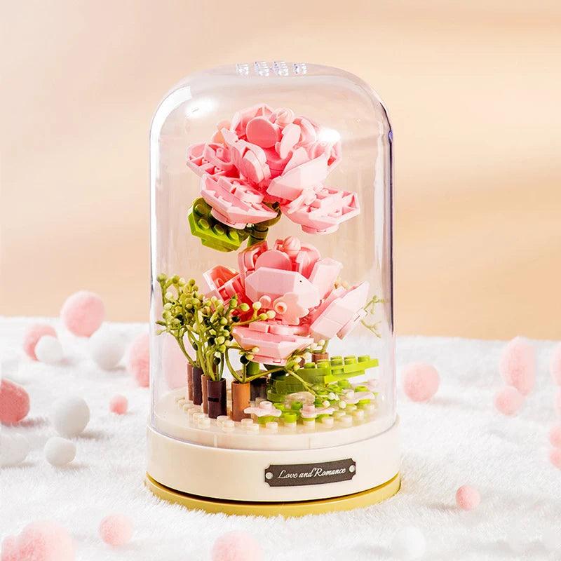 Romantic Music Box Building Blocks Flowers - ACO Marketplace