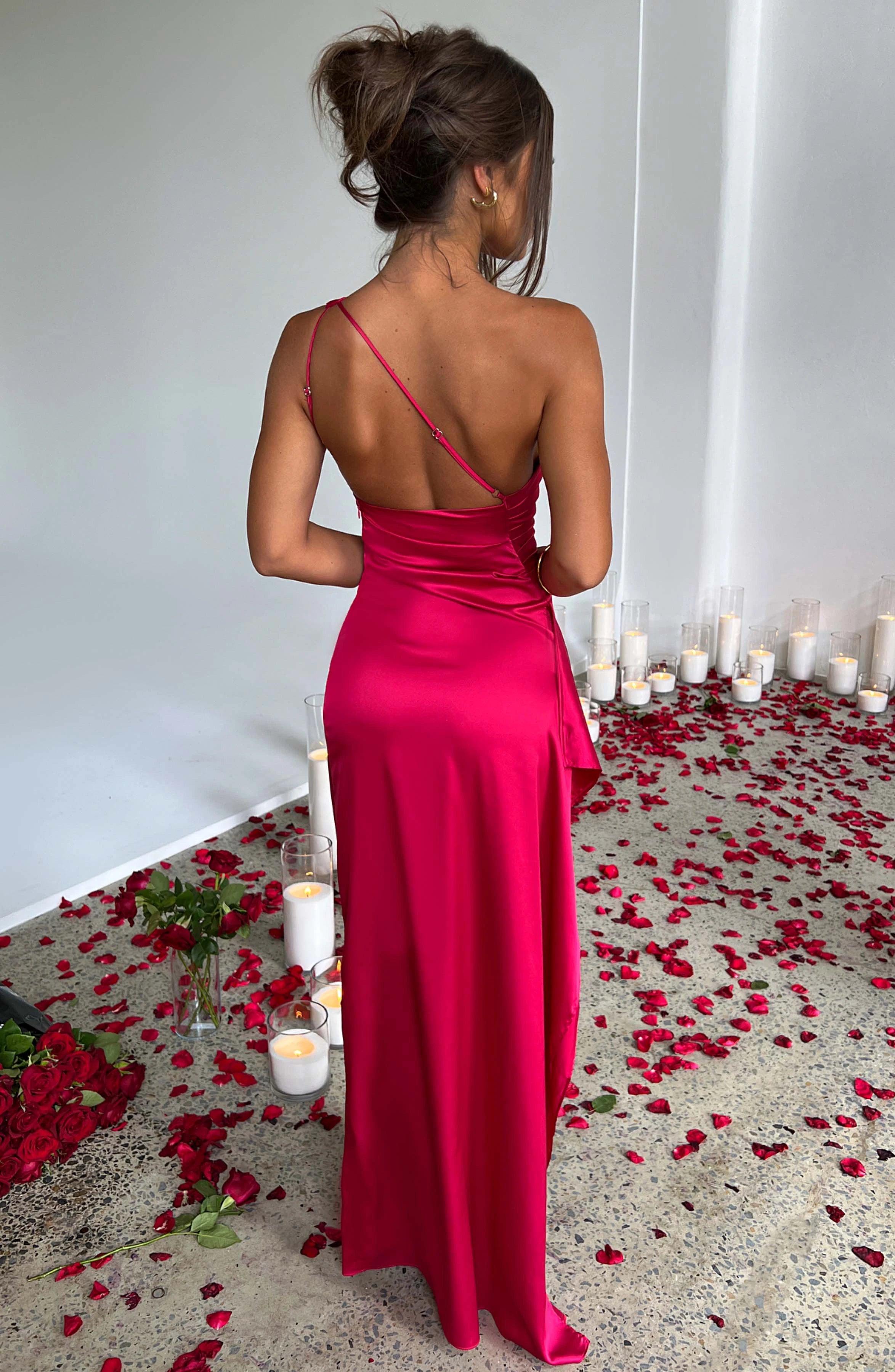 Satin One-Shoulder Sexy Prom Dresses - ACO Marketplace