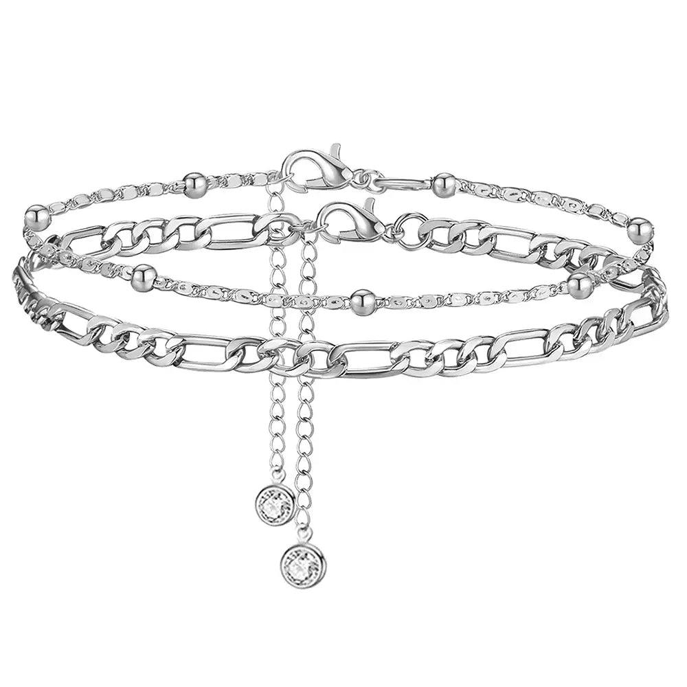 Silver Stainless Steel Anklet Set - ACO Marketplace