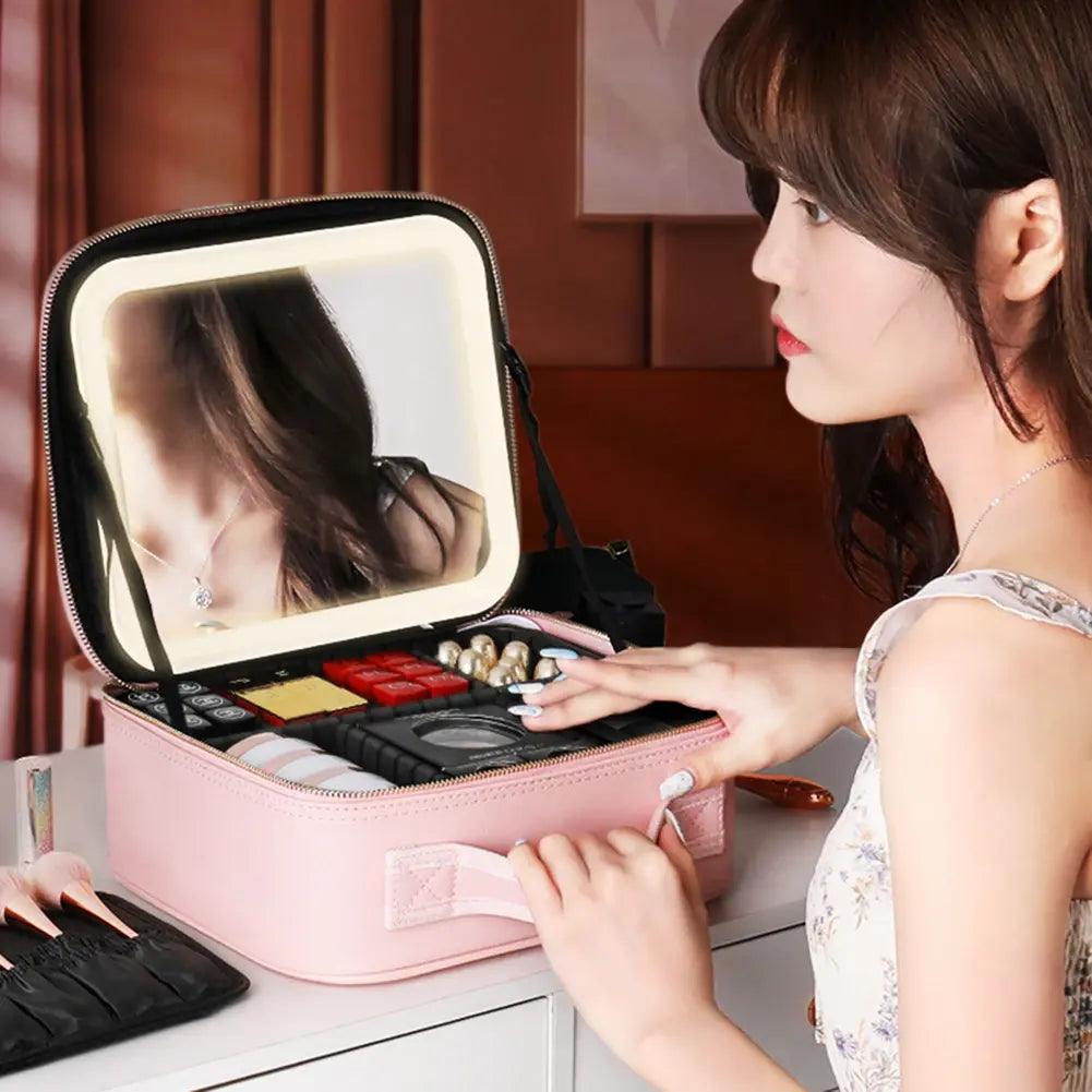 Smart LED Cosmetic Case with Mirror - ACO Marketplace