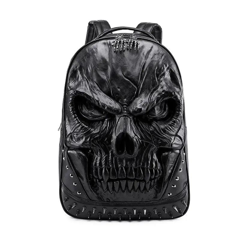 Thick Leather Casual Travel Bag With 3D Skull Design - ACO Marketplace