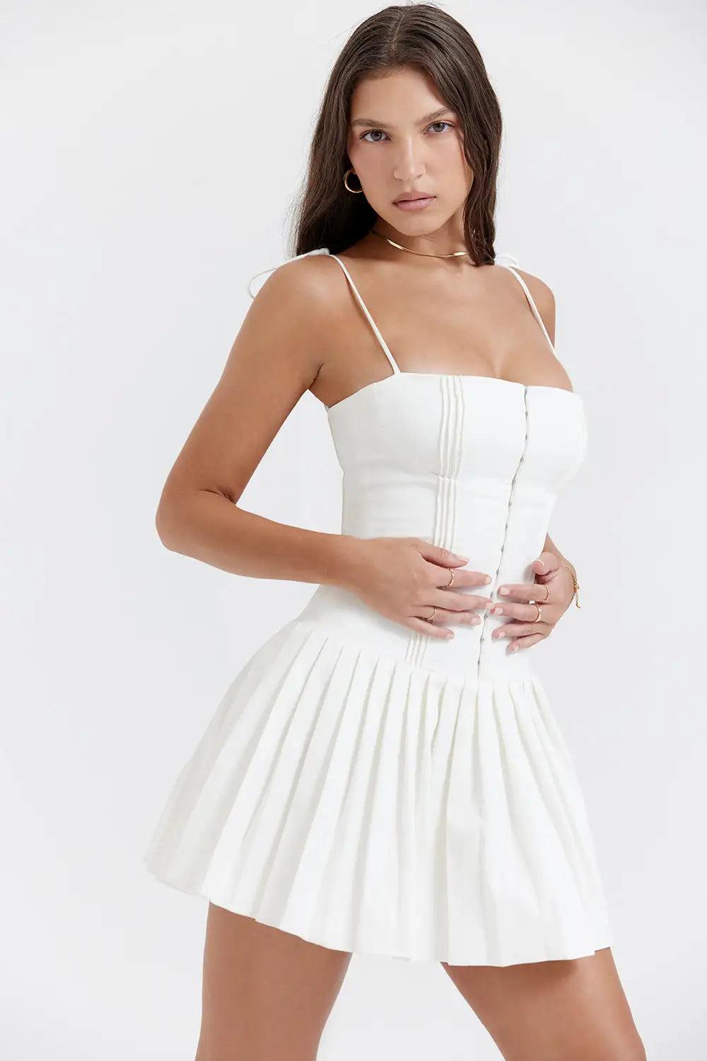 White Pleated Dress - ACO Marketplace