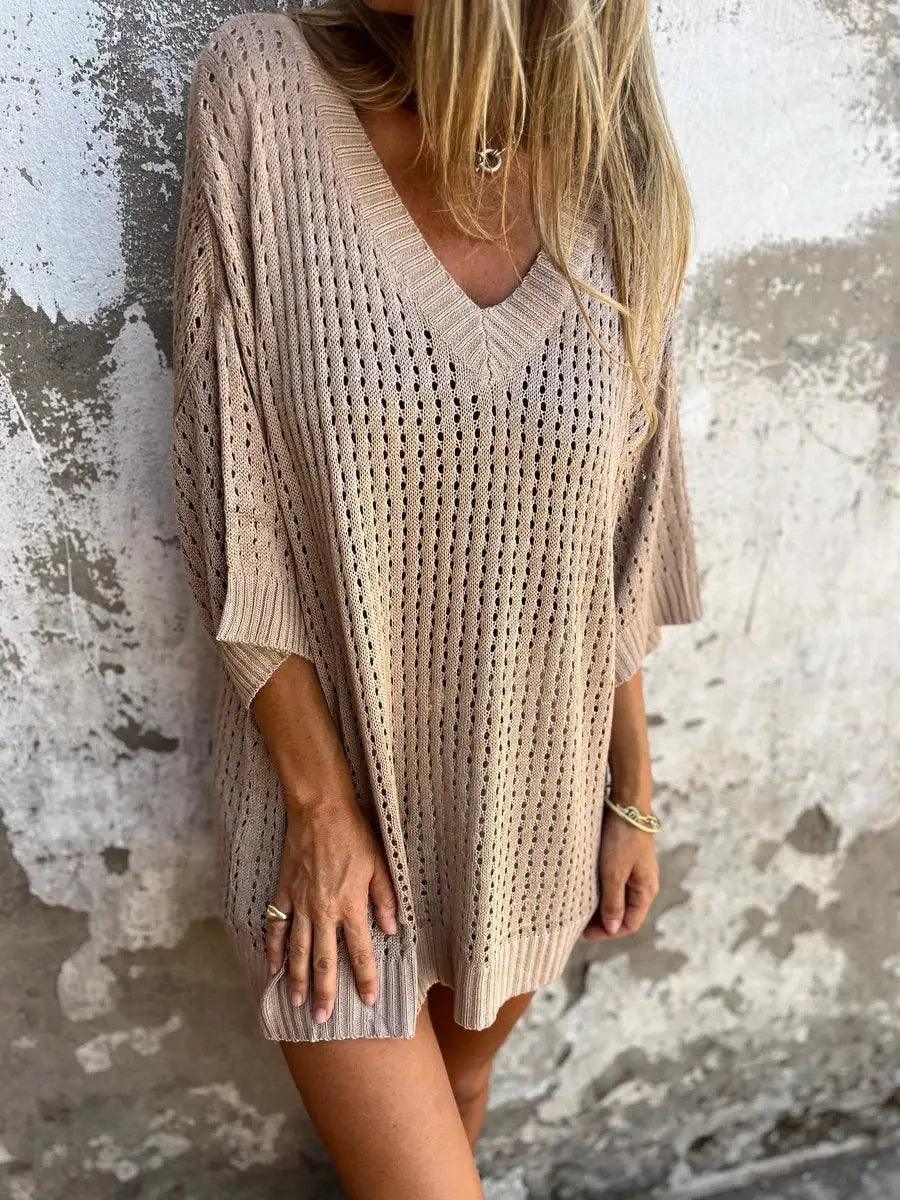 Women Hollow Out Knitted Beach Shirt - ACO Marketplace
