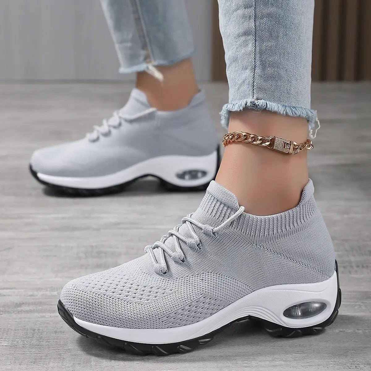Women's Walking Shoes Lace-On Sock - ACO Marketplace
