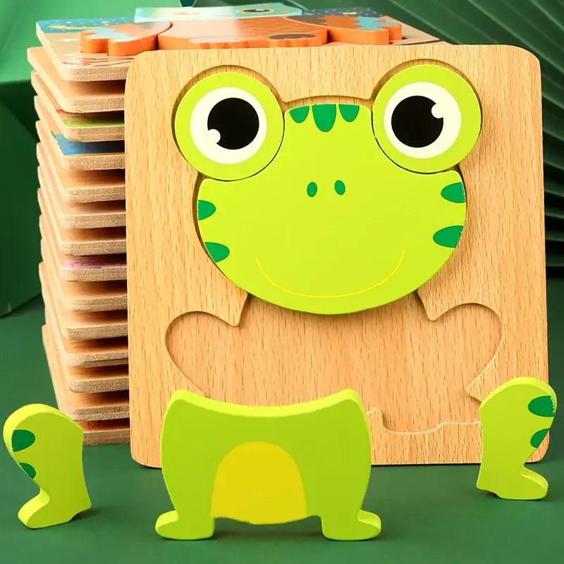 Wooden Puzzle Baby Cartoon Animal - ACO Marketplace
